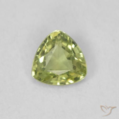 0.30ct 天然 レモンイエロー サファイア, トリリオン, VVS