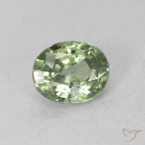 0.54ct 天然 Medium Light-Green サファイア, 楕円形, VVS