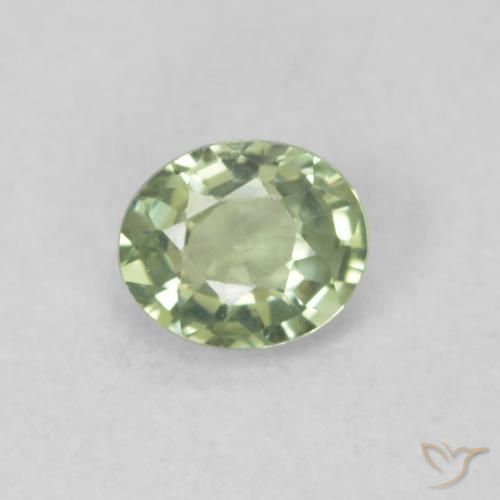 0.46ct 天然 薄いグリーン サファイア, 楕円形, VVS