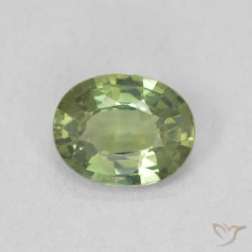 0.47ct 天然 ペアーグリーン サファイア, 楕円形, VVS