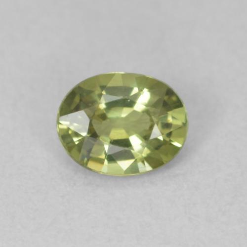 0.41ct 天然 イエローグリーン サファイア, 楕円形, VVS