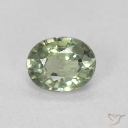 0.50ct 天然 ライトグリーン サファイア, 楕円形, VVS