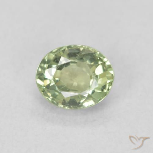 0.51ct 天然 薄いセージグリーン サファイア, 楕円形, VVS