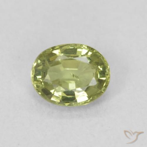 0.45ct 天然 ライトグリーン サファイア, 楕円形, VS