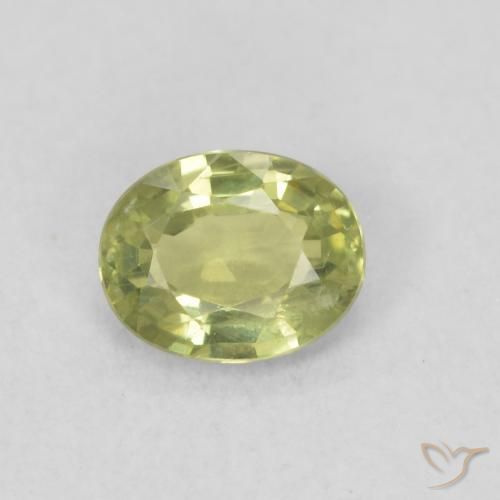 0.41ct 天然 ウォームアーシーグリーン サファイア, 楕円形, VS