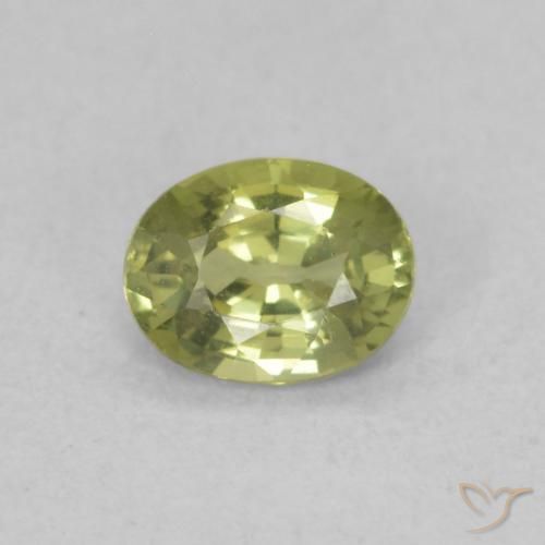 0.45ct 天然 オリーブグリーン サファイア, 楕円形, VS