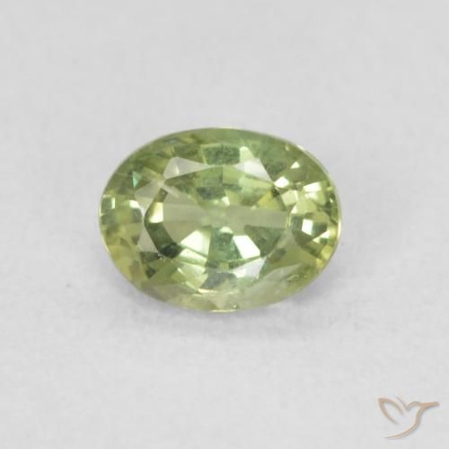 0.42ct 天然 薄いフォレストグリーン サファイア, 楕円形, VS