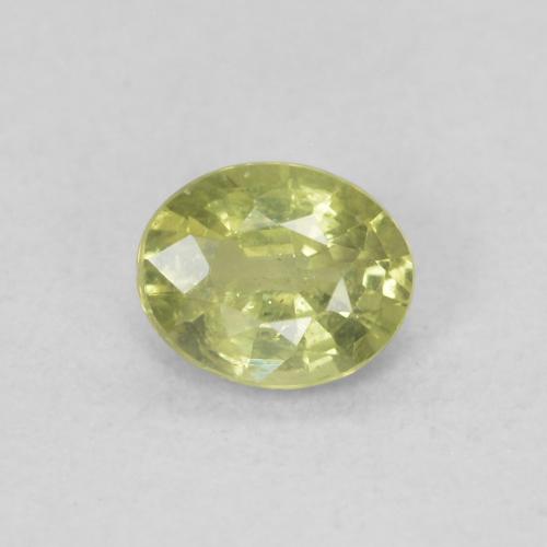 0.42ct 天然 ウォームアーシーグリーン サファイア, 楕円形, VS