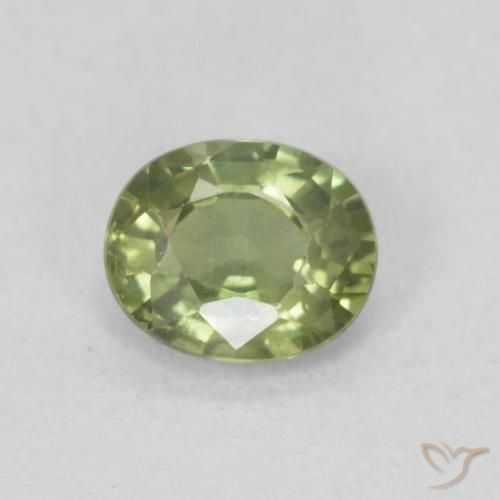 0.46ct 天然 ライトグリーン サファイア, 楕円形, VS