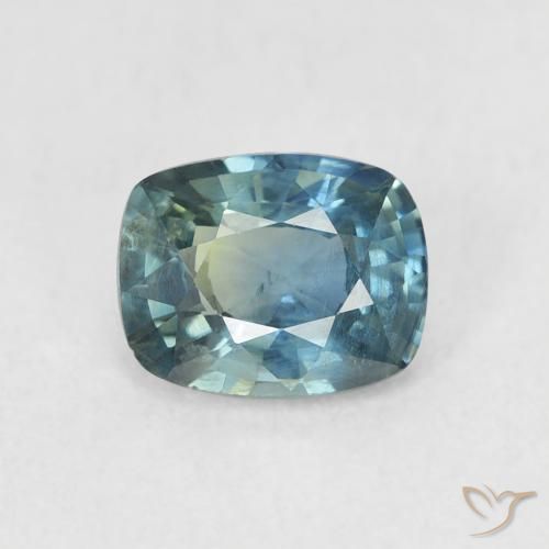 0.81ct 天然 ティール サファイア, クッション, VS