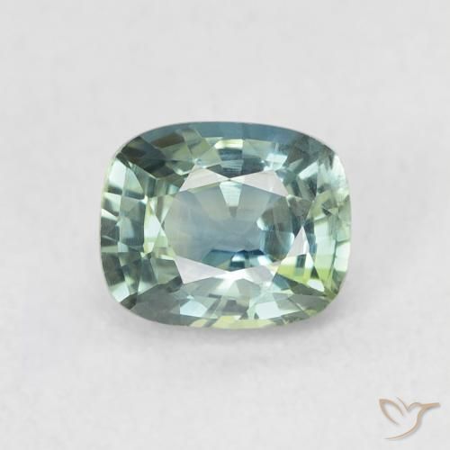 0.77ct 天然 ティール サファイア, クッション, VS