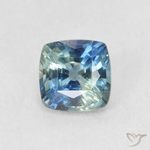 0.71ct 天然 ティール サファイア, クッション, VS