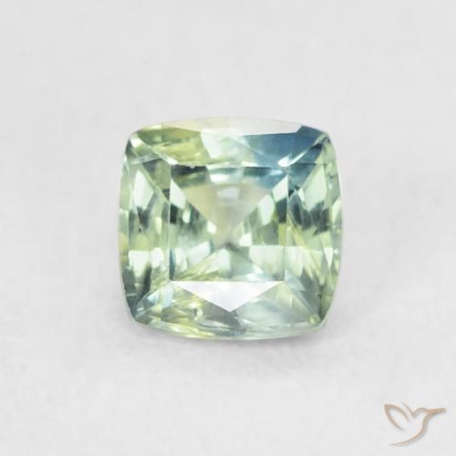 0.63ct 天然 ブルーグリーン サファイア, クッション, VS
