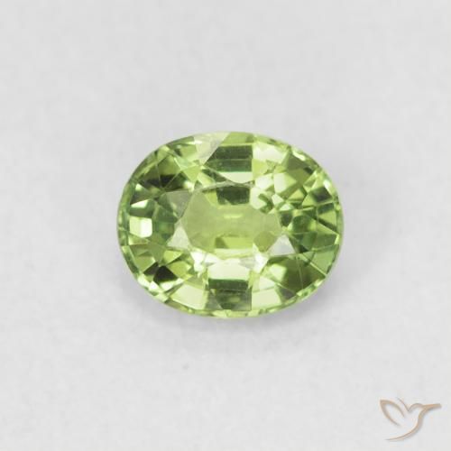 0.48ct 天然 ペアーグリーン サファイア, 楕円形, VVS