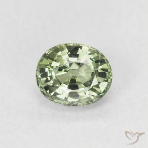 0.62ct 天然 ライトグリーン サファイア, 楕円形, VVS