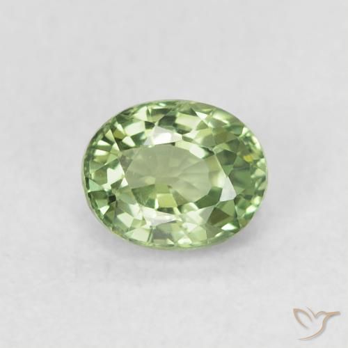 0.64ct 天然 ライトグリーン サファイア, 楕円形, VVS