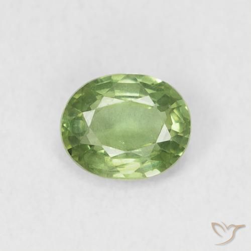0.50ct 天然 ミディアムグリーン サファイア, 楕円形, VS