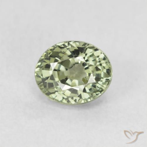 0.68ct 天然 薄いフォレストグリーン サファイア, 楕円形, VVS