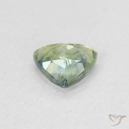 0.50カラットの天然Medium Light Greenサファイア、トリリオン、VVS-VS