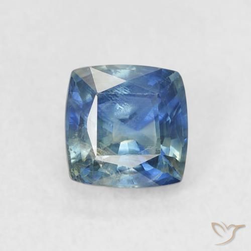 0.71ct 天然 ティール サファイア, クッション, VS-SI