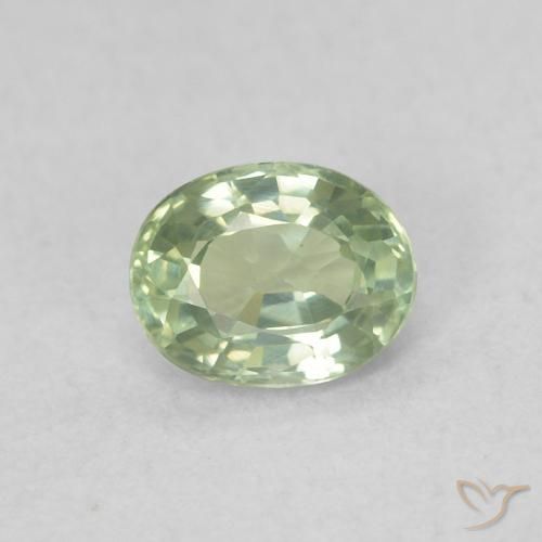 0.44ct 天然 薄いセージグリーン サファイア, 楕円形, VVS-VS