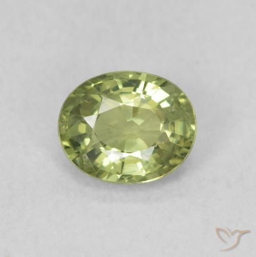 0.50ct 天然 ウォームフォレストグリーン サファイア, 楕円形, VVS-VS