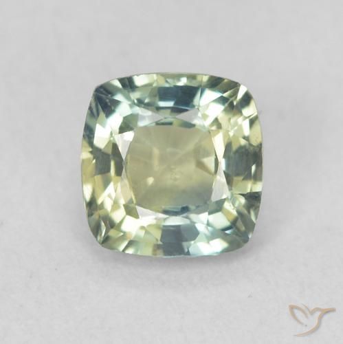 0.77ct 天然 ブルーグリーン サファイア, クッション, VS