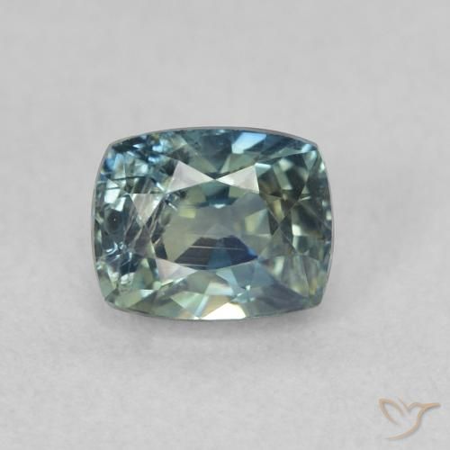 0.74ct 天然 ブルーグリーン サファイア, クッション, VS