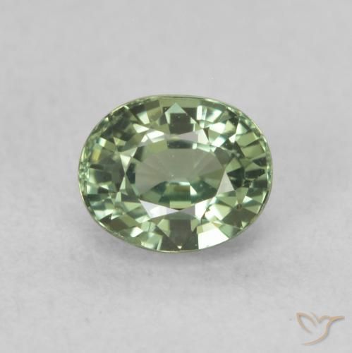 0.73ct 天然 薄いフォレストグリーン サファイア, 楕円形, VVS-VS