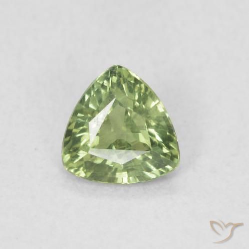 0.39ct 天然 ミディアムグリーン サファイア, トリリオン, VVS-VS