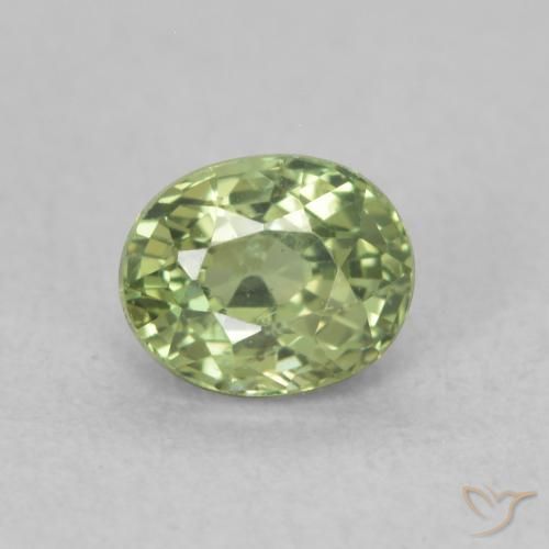 0.66ct 天然 ミディアムグリーン サファイア, 楕円形, VVS-VS