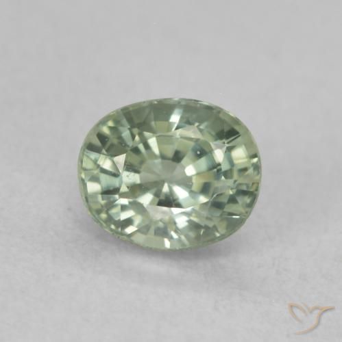 0.68ct 天然 ミディアムグリーン サファイア, 楕円形, VVS-VS