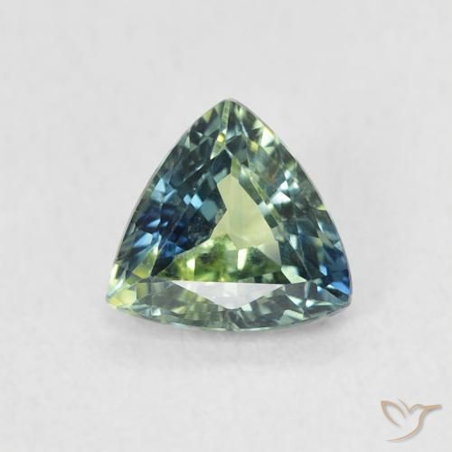 0.59ct 天然 ブルーグリーン サファイア, トリリオン, VVS