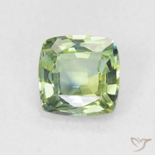 0.79ct 天然 ミディアムグリーン サファイア, クッション, VVS