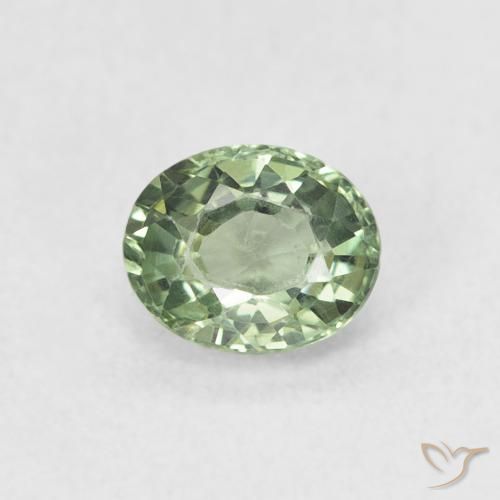 0.55ct 天然 ミディアムグリーン サファイア, 楕円形, VVS-VS
