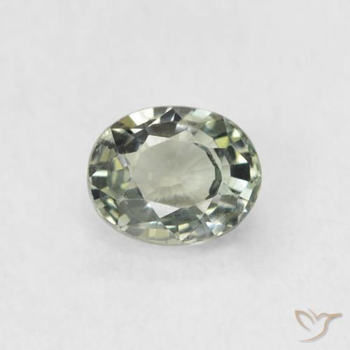 0.56ct 天然 ミディアムグリーン サファイア, 楕円形, VVS-VS