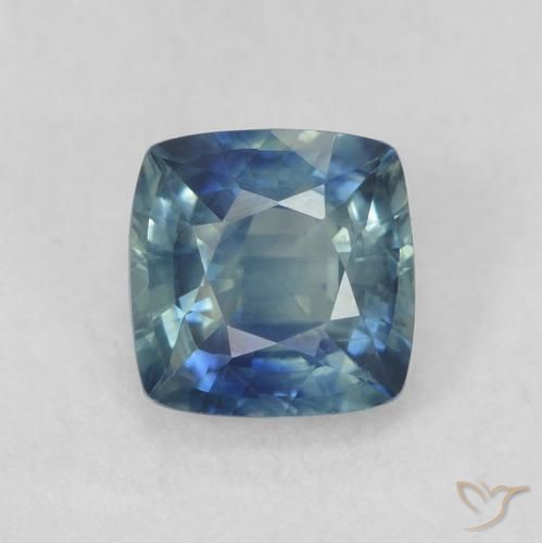 0.80ct 天然 ティール サファイア, クッション, VVS-VS