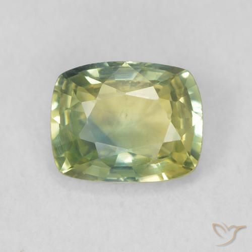0.73ct 天然 薄いフォレストグリーン サファイア, クッション, VVS-VS