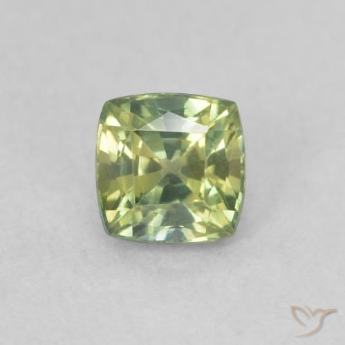 0.54ct 天然 ミディアムグリーン サファイア, クッション, VVS-VS