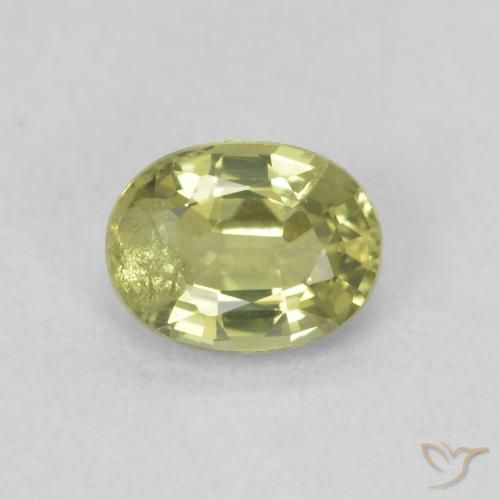 0.54ct 天然 ミディアムグリーン サファイア, 楕円形, SI