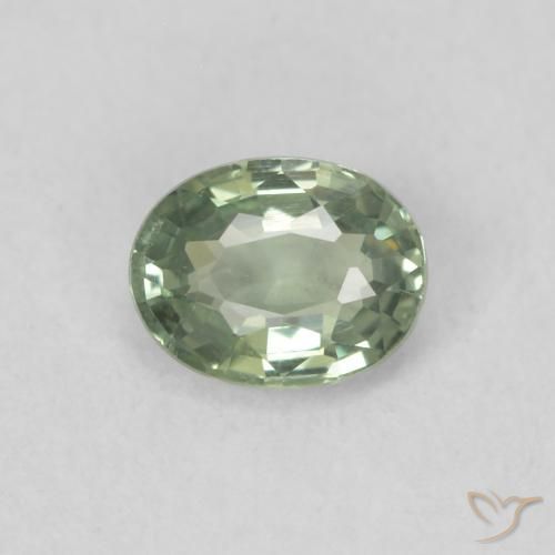 0.42ct 天然 ライトグリーン サファイア, 楕円形, VS