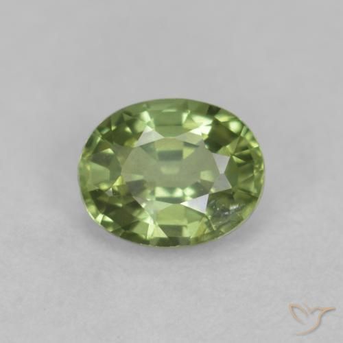 0.43ct 天然 オリーブグリーン サファイア, 楕円形, VS