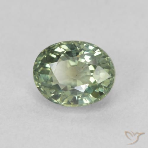 0.69ct 天然 ライトグリーン サファイア, 楕円形, VS