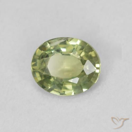0.40ct 天然 ミディアムグリーン サファイア, 楕円形, VS