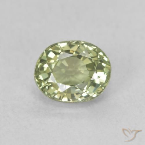 0.57ct 天然 Medium Dark-Green サファイア, 楕円形, VVS