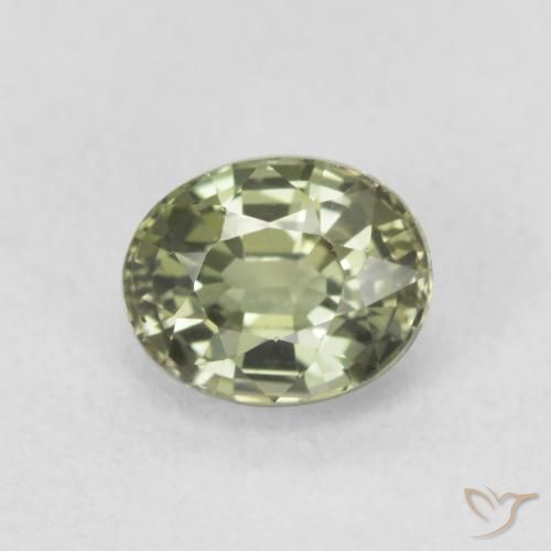 0.64ct 天然 セージグリーン サファイア, 楕円形, VVS
