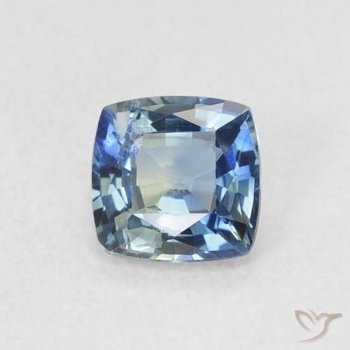 0.65ct 天然 ティール サファイア, クッション, VVS-VS
