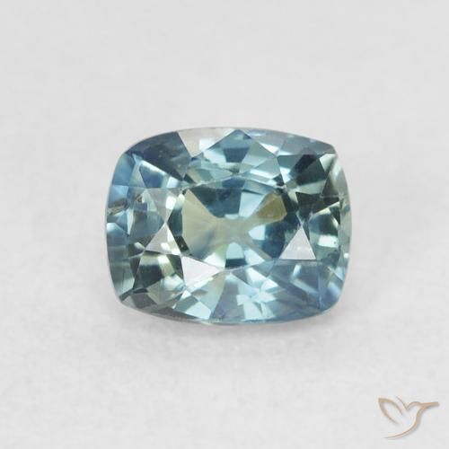 0.72ct 天然 ティール サファイア, クッション, VVS-VS