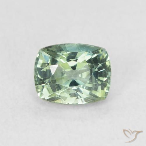 0.68ct 天然 アーシーグリーン サファイア, クッション, VVS-VS