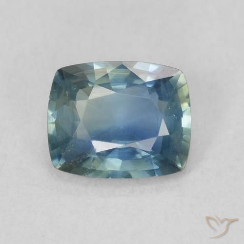 0.92ct 天然 ティール サファイア, クッション, VVS-VS